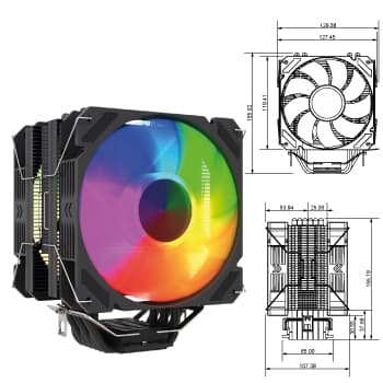 COOLER TORRE FAN 2X120 PT ARGB